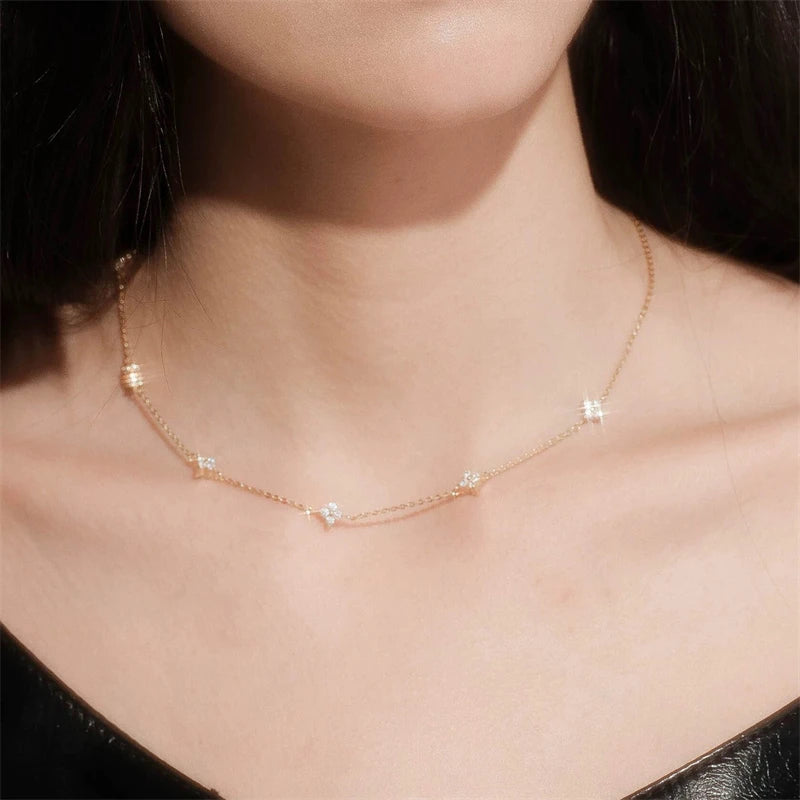 Flower crystal necklace